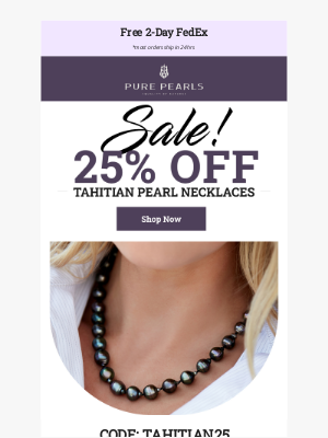 Pure Pearls - 💥Exclusive Offer: 25% Off Tahitian Pearl Necklaces Starts Now!