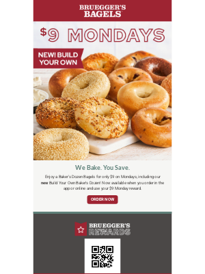 Bruegger's Bagels - Build Your Own $9 Monday