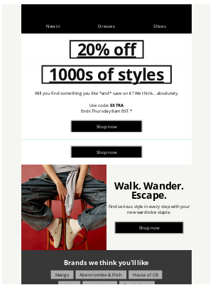 ASOS (United Kingdom) - 20% off 1000s of styles