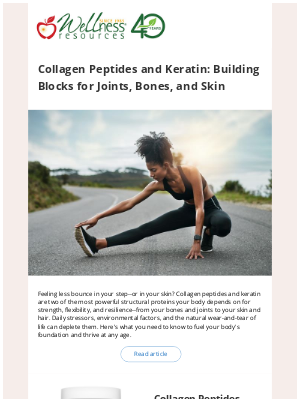 Wellness Resources - Collagen Peptides and Keratin: Building Blocks for Joints, Bones, and Skin