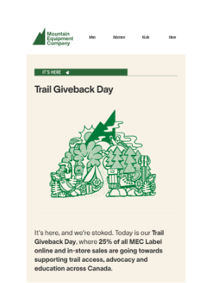 MEC (Canada) - It’s here: Trail Giveback Day