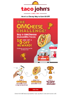 Taco John's - The OMCheese Challenge is Underway! 🏆