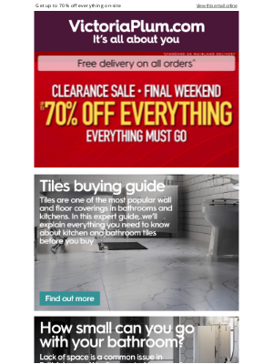 VictoriaPlum.com (United Kingdom) - Up to 70% off everything - final week