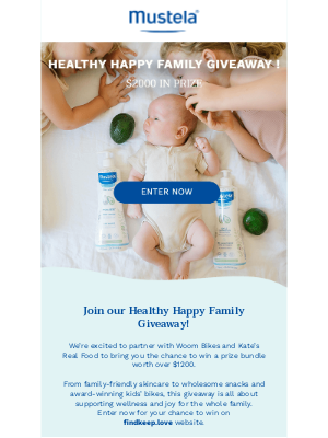 Mustela - Win $2000+ in Prizes from Mustela, Woom Bikes & More!