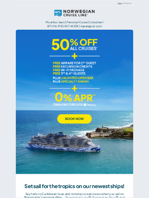 Norwegian Cruise Line - Open to see your new offer 📩