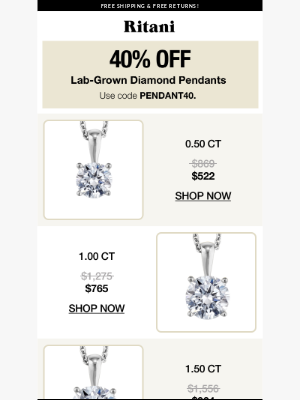 Ritani - ⚡️ Friday Flash Sale: 40% OFF Pendants – 4 Days Only!