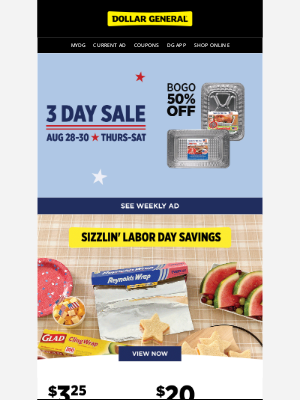 Dollar General - ⏰ Labor Day’s just around the corner.