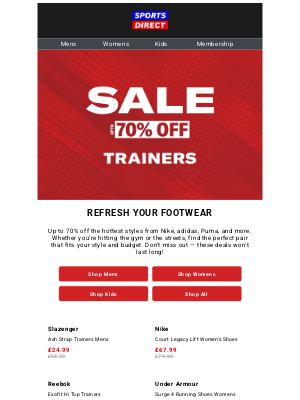 Bob's Stores - Trainers Up to 70% Off!