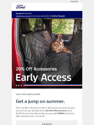 Ford Motor Company - Just for you: 20% off Ford Accessories