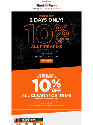 Mills E-Commerce Enterprises Inc. - 2 days ONLY – 10% off ALL Firearms!