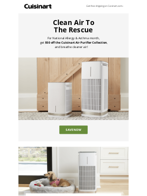 Cuisinart - Last Chance: $50 off our HEPA Air Purifiers!