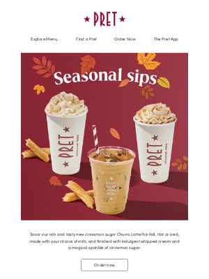 Pret A Manger - Churro Lattes are here 🍂☕