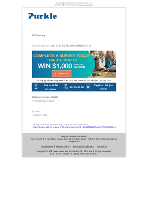 Ticketek (Australia) - Message from Purkle