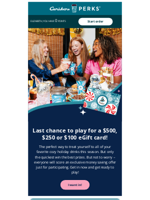 Caribou Coffee - Last Chance to Play for a $500 eGift Card!