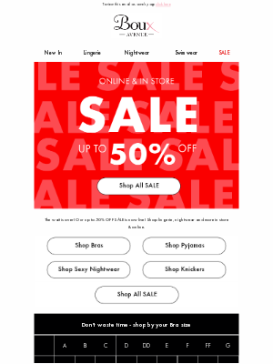 Boux Avenue - Up to 50% OFF SALE starts now!