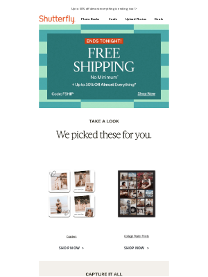 Shutterfly - ICYMI: free shipping, no minimum ends tonight!