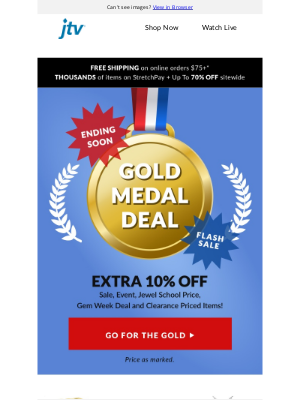 Jewelry Television - Corey, this Gold Medal Deal is just for you!