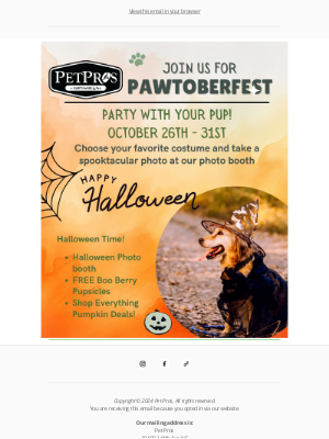 Pet Pros - Pawtastic Fun: Free Treats & Snaps at Pawtoberfest!