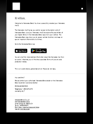 Mercedes-Benz Financial Services (United Kingdom) - Mercedes me ID user account has been created