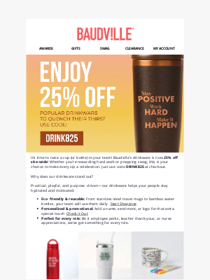 Baudville - Raise a Glass to These Sales!