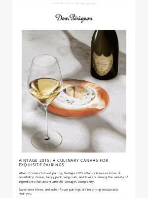 Dom Pérignon - Vintage 2015: a culinary canvas