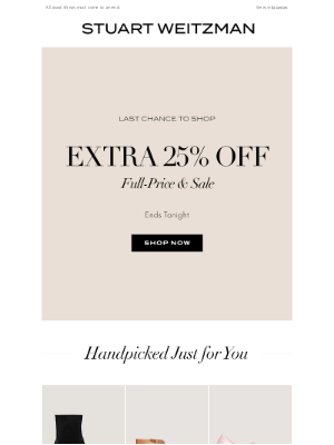 Stuart Weitzman - This Is It: Extra 25% Off Ends Tonight