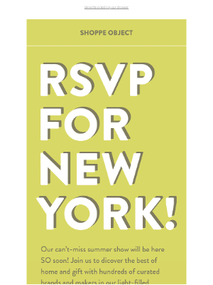 Shoppe Object - Summer in NEW YORK!
