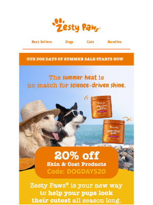 Zesty Paws - 🎉 20% OFF skin & coat products starts now! 🐾
