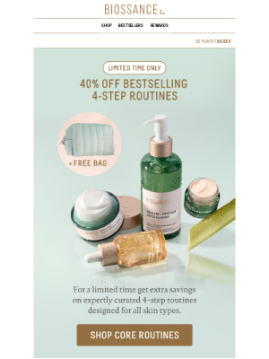 BIOSSANCE - Your skin's new routine: 40% off right now