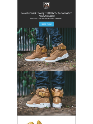 Ewing Athletics - 33 HI Vachetta Tan/White Now Available!