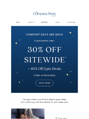 The Company Store - 😎 Stay Cool: 30% Off Summer Sheets