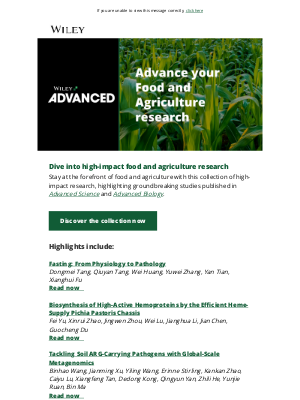 John Wiley & Sons - Advance your food and agriculture research