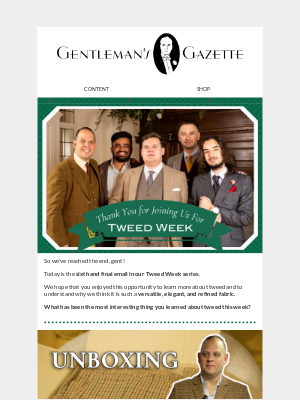 Gentleman's Gazette - Celebrate Tweed Week's End with an Unboxing!