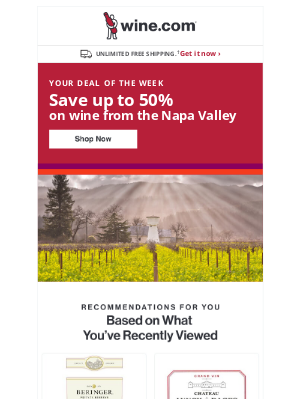 Wine - Uncork savings up to 50% on wine from Napa Valley!