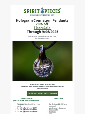 Beyond the Urn - ✨ Limited Time: Hologram Cremation Pendants on Sale!