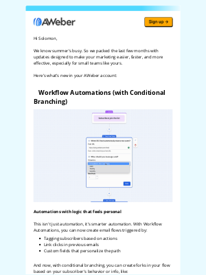 AWeber - Save hours on email this summer ☀️