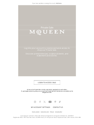Alexander McQueen - Don’t miss the Private Sale