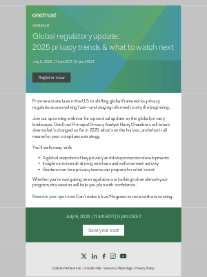 OneTrust - Webinar: Stay ahead of global privacy trends in 2025