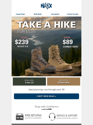 Haix North America - Take A Hike for Less