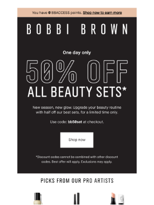 Bobbi Brown Cosmetics - Save 50% on sets for the next 24 hours
