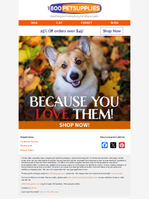 dog - New Week, New Deals! 25% Off Your Order