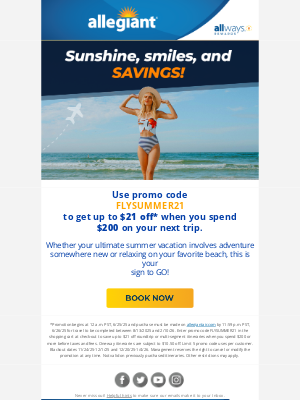 Allegiant Air - Say Hello to Summer Savings – Promo Offer Inside