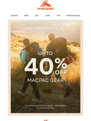 Macpac (Australia) - Gear Up for Hiking Season