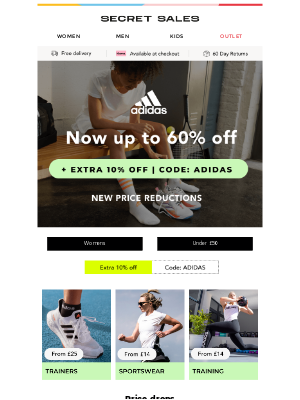 Secret Sales (United Kingdom) - EXTRA 10% OFF adidas! Styles you ❤️ for less