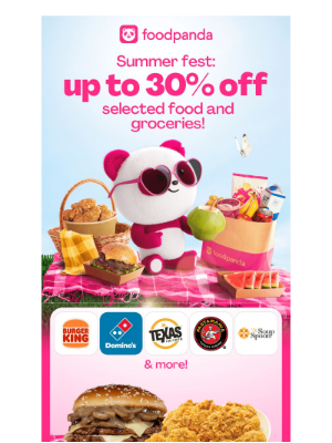 Foodpanda (Singapore) - Up to 30% off this summer fest! 🍉⛱