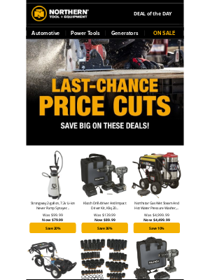 Northern Tool + Equipment - PRICE CUTS: Save Big Before They're Gone!