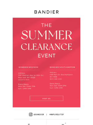 BANDIER - You're Invited to the Summer Clearance Event