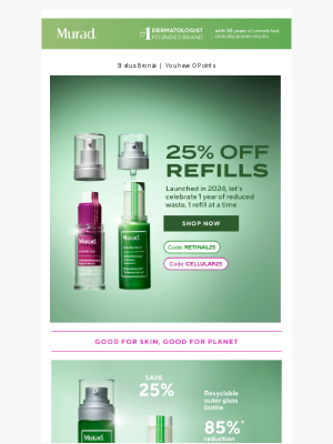 Murad - 25% off refills! Save 💰 and 🌎