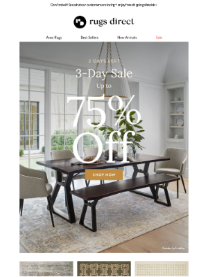 Rugs Direct - 2 DAYS LEFT: Up To 75% Off >