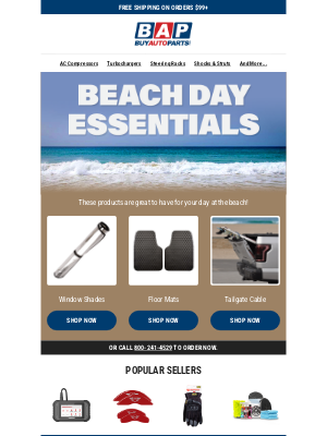 Buy Auto Parts - Is your car equipped for a beach day? 🌊